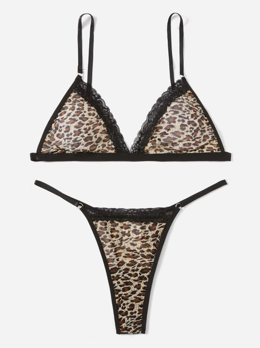 Sexy Leopard Print Lingerie Set