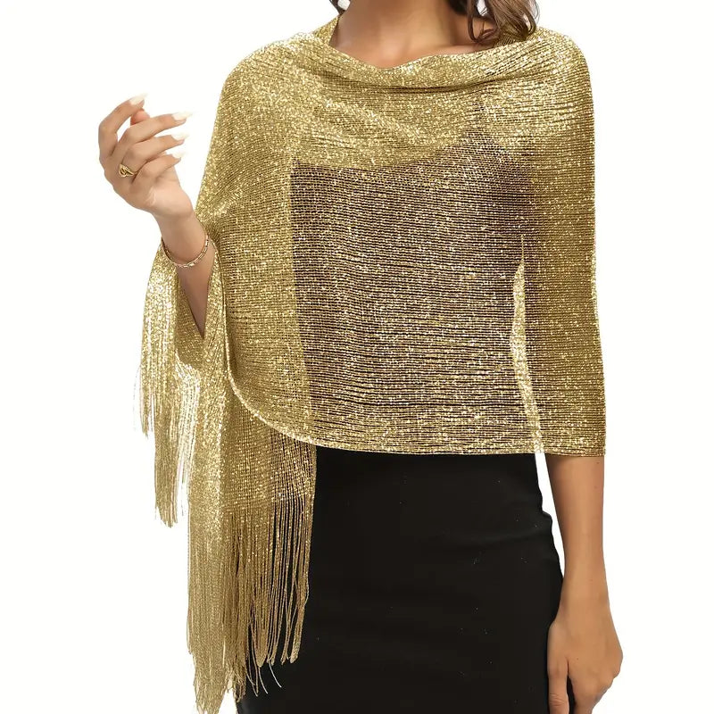 Elegant Sparkling Metallic Shawl